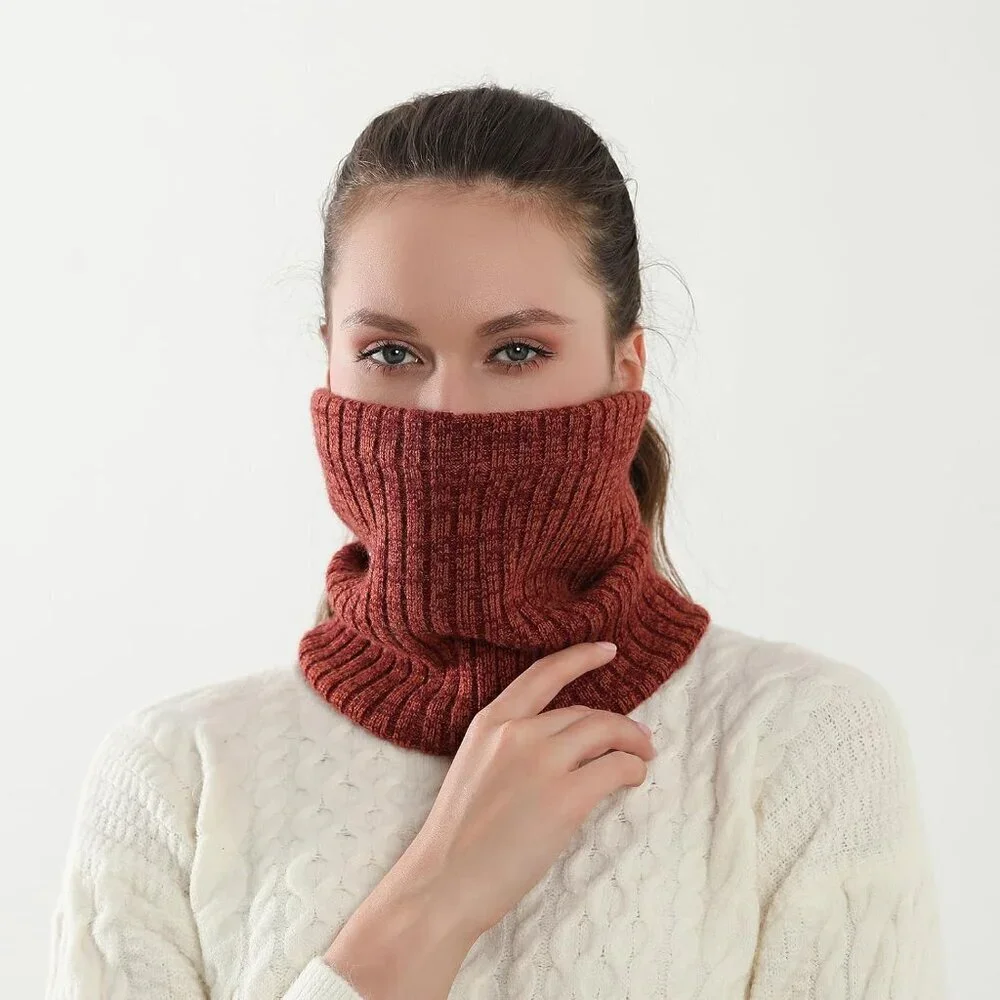 Men's Bronze Winter Ski Neck Gaiter Face Scarf Fleece Lined Windproof Scarves